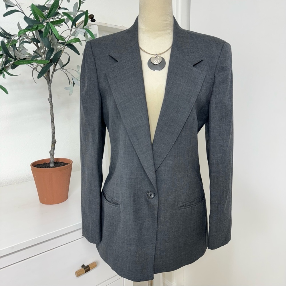 Austin Reed Charcoal Gray Single-Button Blazer